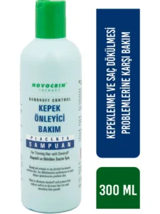 Novocrin Placenta Kepeğe ve Dökülmeye Karşı Bakım Şampuanı 300 ml — eczane kalitesi profesyonel saç bakım şampuanı 300 ml