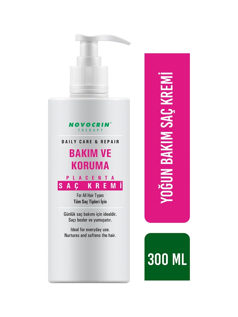Novocrin Placenta Koruma ve Bakım Kremi 300 ml — şampuan sonrası saç teli onarım kremi 300 ml