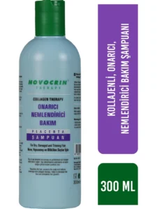 Novocrin Placenta Onarıcı ve Nemlendirici Kolajen Şampuan 300 ml — eczane kalitesi profesyonel saç bakım şampuanı 300 ml