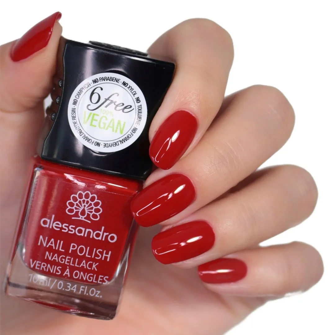 Alessandro Oje Secret Red 77-127 10 ml — fırça ve fiş detayı